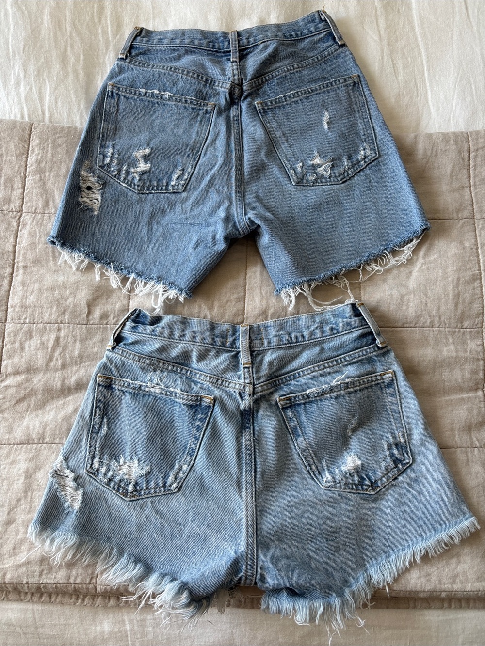 Agolde Parker Shorts (Swapmeet) +
Agolde Distressed High-Rise Denim Shorts - Picture 2 of 9